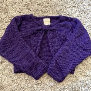 Lemon Loves Lime Cropped Bow Cardigan, Size 5